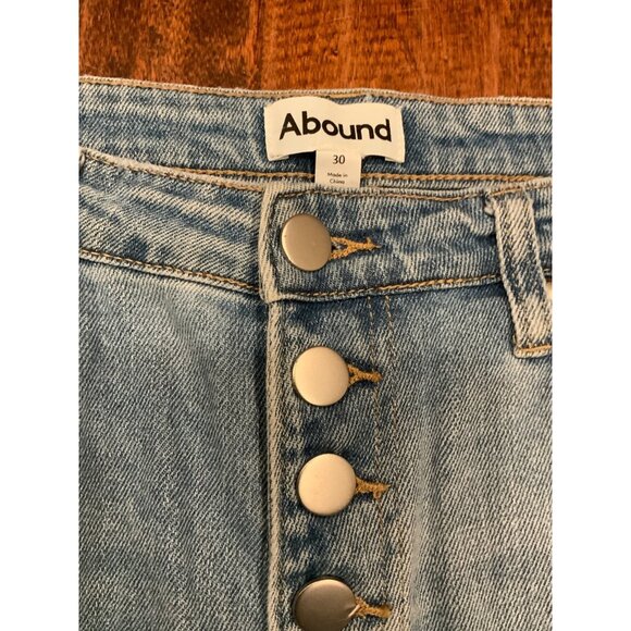 Abound Light Wash Distressed Boyfriend Straight Blue Denim Jeans, Size 30 - Picture 5 of 10